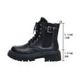 thumbnail image 5 of XUNKUSGA Boots for Women Large Size 7-Hole Lace-Up Waterproof Fall Boots Fashion Thick-Soled Low Heel Round Toe Womens Boots With Buckle for Business Office 36-42 Black, 5 of 8