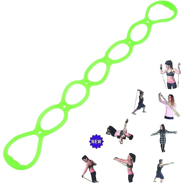 Banda de ejercicio de resistencia al estiramiento de 7 anillos: estiramiento de yoga, brazo, hombros, pie, pierna, glúteos, fitness, gimnasio en casa, banda de fisioterapia