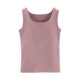 thumbnail image 2 of Wyongtao Women Tank Tops with Built-in Padded Bra Velvet Thick Basic Cami Top Slim Knit Racerback Undershirt,Purple XXL, 2 of 3
