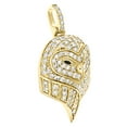 thumbnail image 2 of 10K Yellow Gold Round Diamond Owl Bird Statement Pendant 1.40" Charm 1.45 CT., 2 of 6