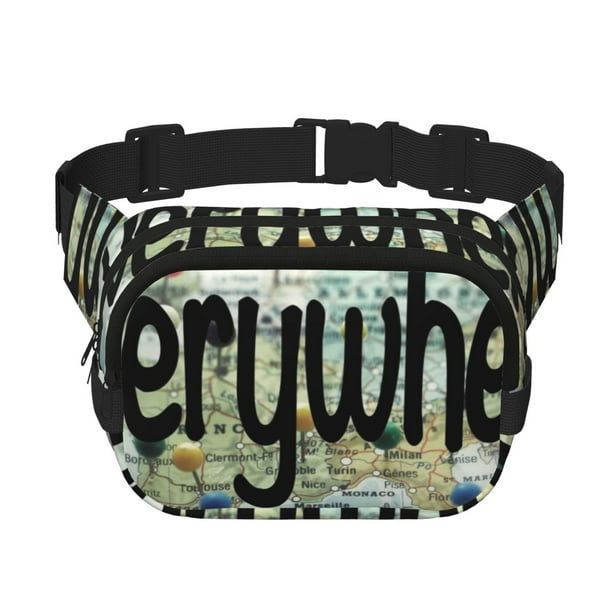 Balery I Haven't Been Everywhere But Its On My List Mochila Cinturón para Mujeres y Hombres, Bolsa de Cintura Impermeable de Doble Capa con Correa