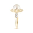 thumbnail image 3 of Angara South Sea Cultured Pearl Flower Ring with Diamonds in 14K Yellow Gold for Women | June Birthstone Jewelry for Her, 3 of 8