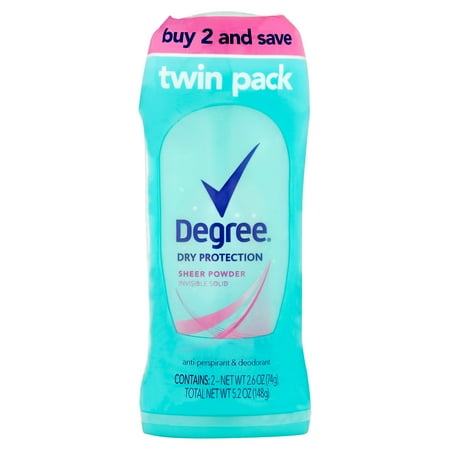 Degree Women Antiperspirant Deodorant Stick Sheer Powder 2.6 oz, Twin Pack