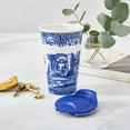 thumbnail image 2 of Spode Blue Italian 8oz Porcelain Travel Mug with Lid – Scenic Patterned Drinkware with Decorative Border - Portable Ceramic Coffee Cup for Brunch, Tea, On-the-Go Hot Beverage Moments, 2 of 2