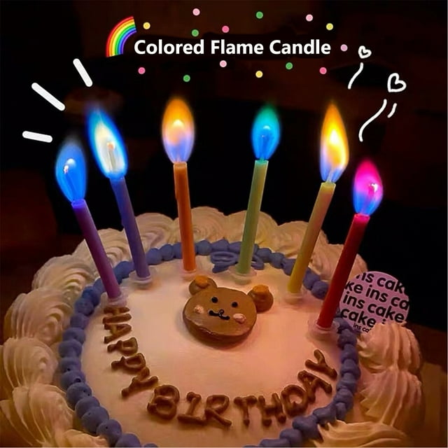 Vaidha Colored Flame Candles Birthday Candles Party Cake Candles Cool And Good-looking