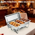 thumbnail image 6 of Stainless Steel Buffet Server Set, 3-Well Rectangular Chafing Dish Multi-Compartment Food Warmer for Catering, Wedding Events, Home Parties, 6 of 7