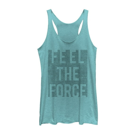 Women's Star Wars The Last Jedi Feel Force Racerback Tank Top Tahiti Blue Small