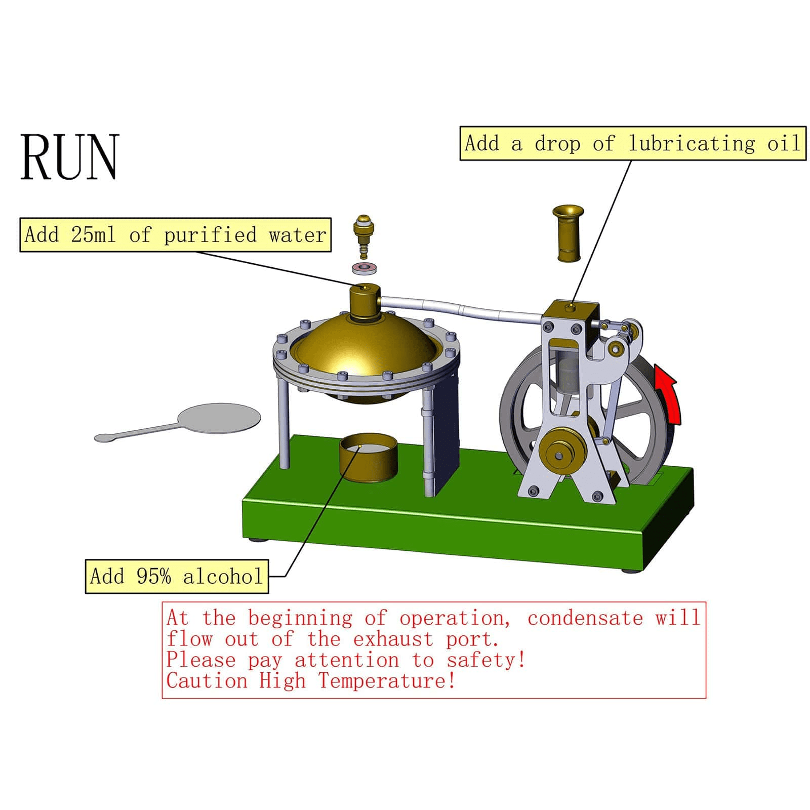 DIY Retro Steam Engine Model Kit, Vertical Steam Engine with Spherical Boiler, Metal Engine Model Kit for Adults to Build, Perfect Educational Gift for Technology Enthusiasts（with streetlight）