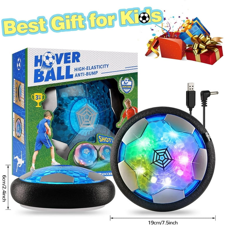 Kid Odyssey Hover Soccer Ball Boy Toys Rechargeable, Kids Indoor Air Soccer Ball  Floating LED Light Up, Power Kick Disc Fun with Foam Bumper (No AA Battery  Needed) Gift For Boys Girls