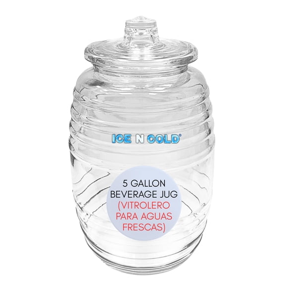 Glass Juice Jug ICE N COLD 19L Beverage Dispenser