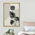 thumbnail image 3 of PixonSign Framed Canvas Print Wall Art Geometric Striped Polygon Tropical Palm Leaf Abstract Shapes Illustrations Modern Art Boho Decorative Chic for Living Room, Bedroom, Office - 24"x36" NATURAL, 3 of 5