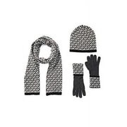 Michael Kors Women`s Logo Muffler, Hat, Gloves 3 Piece Set (Derby One Size) GIFT BOX