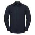 thumbnail image 1 of Russel Collection - Camisa de manga larga de popelina d poli-algodón Cuidado facil Modelo Tailored Poplin hombre caballero - Trabajo/Boda/Fiesta (Marino French), 1 of 6
