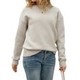 thumbnail image 3 of Women'S Long Sleeve Round Neck Pullover Sweater Bowknot Backless Knit Tops Grey S, 3 of 10