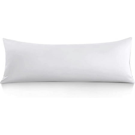 White Body Pillow Cover, 20"x 54" Body Pillow case 1 Piece Super Soft 600 Thread Count 100% Natural Cotton Envelope Closure