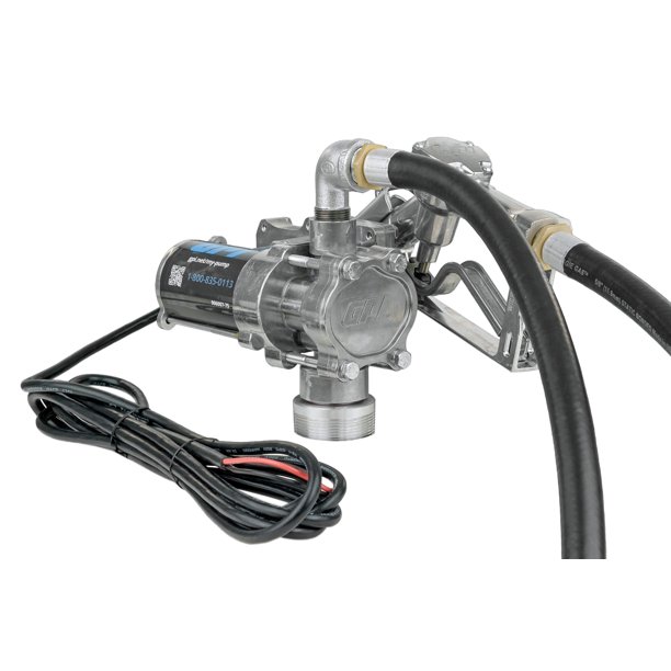 GPI EZ8, 8 GPM 12V Fuel Transfer Pump, Manual Shutoff Nozzle, 10
