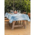 thumbnail image 4 of 60x102 Inch Outdoor Tablecloth with Umbrella Hole Zipper Rectangle Summer Palm Leaves Rectangular Tablecloths Outside Waterproof Tropical Botanical Minimalist Blue Patio Table Cloth Cover for Picnic, 4 of 8