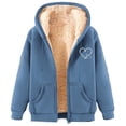 thumbnail image 4 of Uqiangy Lightweight Jackets for Women Casual Comfort Color Sweatshirts Plain Sweatshirt Fall Outfits for Women 2025 Trendy Fall Outfits for Women 2025 Lightweight Jacket Women Blue 5XL, 4 of 6