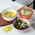 thumbnail image 4 of HAPPY KIT Hand-painted Ceramic Cereal Soup Bowls, 6 inch, warm colors  Set of 6, 24 oz, 4 of 7