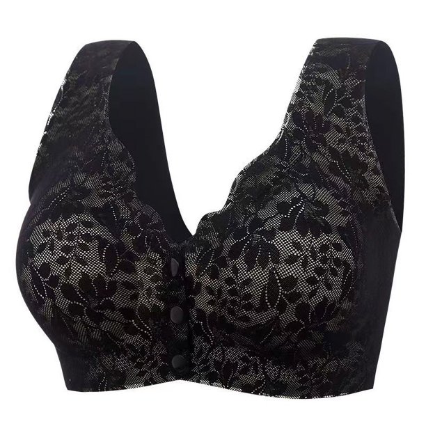 Ropa interior de estilo nuevo para mujeres de mediana edad y mayores, sujetador push-up con hebilla abierta en la parte delantera, de talla grande, antiflacidez, cómodo y sin dejar marcas