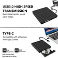 External CD/DVD Drive USB 3.0 & TypeC 2in1 Optical CD DVD +/RW