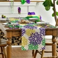 thumbnail image 2 of Purple Dahlia Floral Pinnata Mardi Gras Table Runner, Carnival Seasonal Kitchen Dining Table Decoration for Home Party Decor 13x72 Inch, 2 of 6