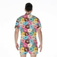 thumbnail image 2 of Yummy Donut Pattern Short Sleeve Men'S Rompers, Food Lover Casual Summer Jumpsuits Outfit, 2 of 4