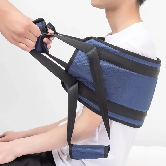 Patient Lift Sling No Slip Mobility Aids & Equipment Toileting Lift Sling Patient Transfer Lift for Elderly Bedridden Shift Band (blue)