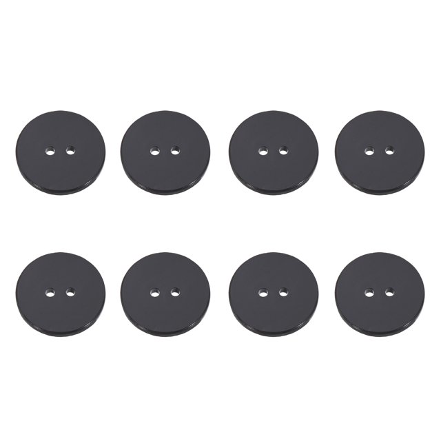 8Pcs Botones de Concha Natural, Botón de Perla de 20mm 2 Agujeros, Negro