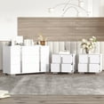 thumbnail image 2 of Miekor Furniture 3-Pieces Sets, Elegant 6 Drawers Dresser and Two Nightstands, Storage Cabinet and Bedside Table with Metal Legs, for Bedroom and Living Room,White MK2882, 2 of 12