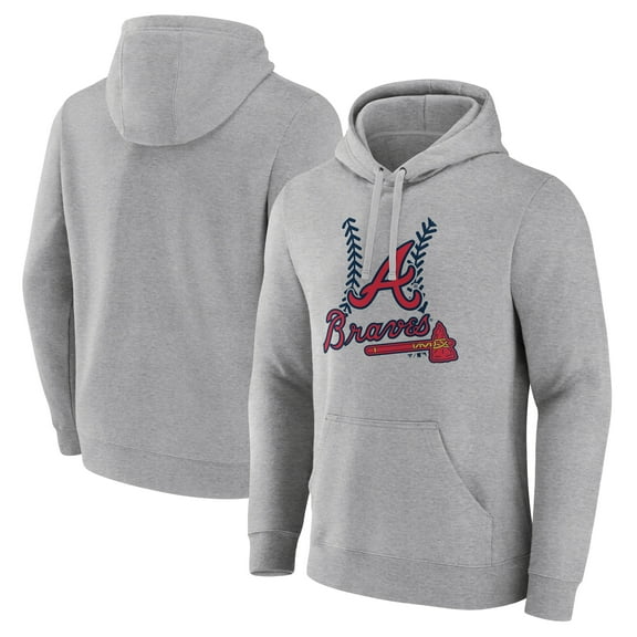 Men's Gray Atlanta Braves Fastball Pullover Hoodie