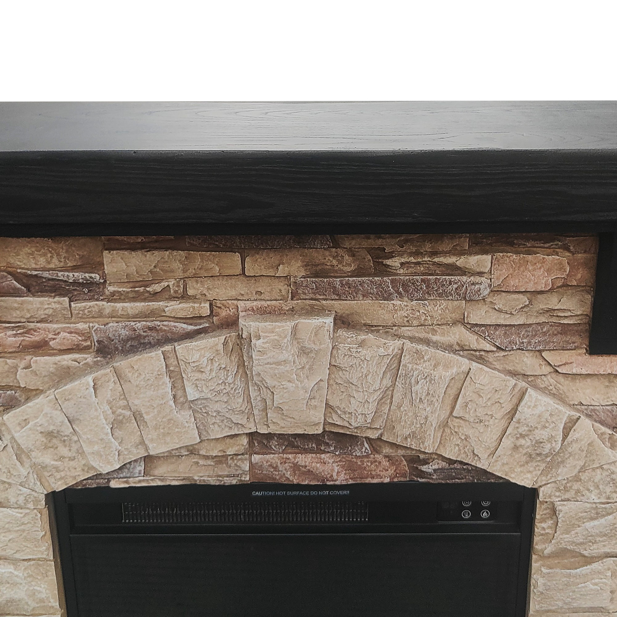 45" Electric Fireplace with Faux Brick & Remote Control, Brown, Includes Mantel