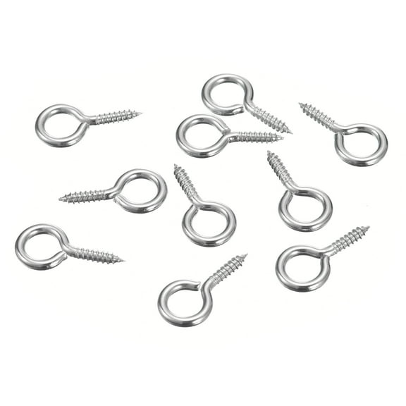 Uxcell 35Pack 304 Stainless Steel 20x10mm Small Eye Screws Mini Eye Pins, Silver