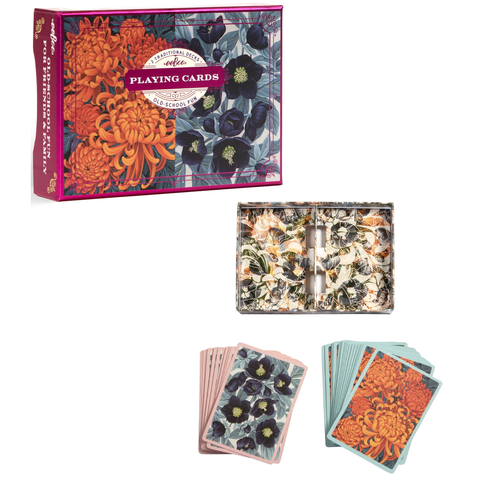 eeBoo Piece & Love: Autumn Abundance - Adult Playing Cards, Set of 2 Decks, Traditional Decks W/ Beaufiul Artowrk & Gilded Edges, Vegetable Based Inks
