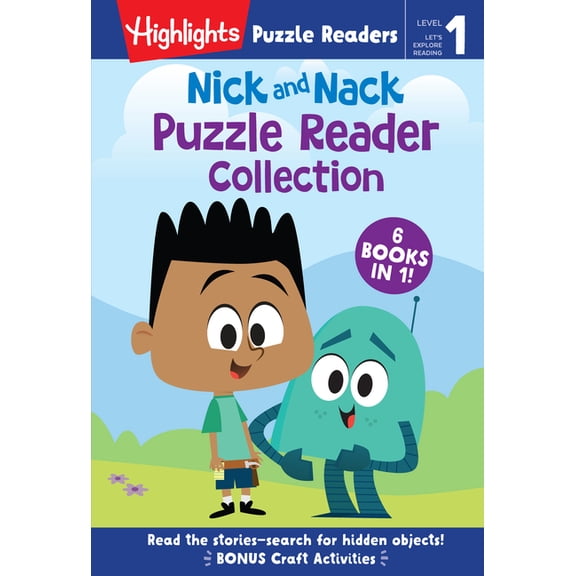Highlights Puzzle Readers Nick and Nack Puzzle Reader Collection: Level 1 6-In-1 Beginner Story Collection for Kids Learning to Read, Practice New, (Hardcover)