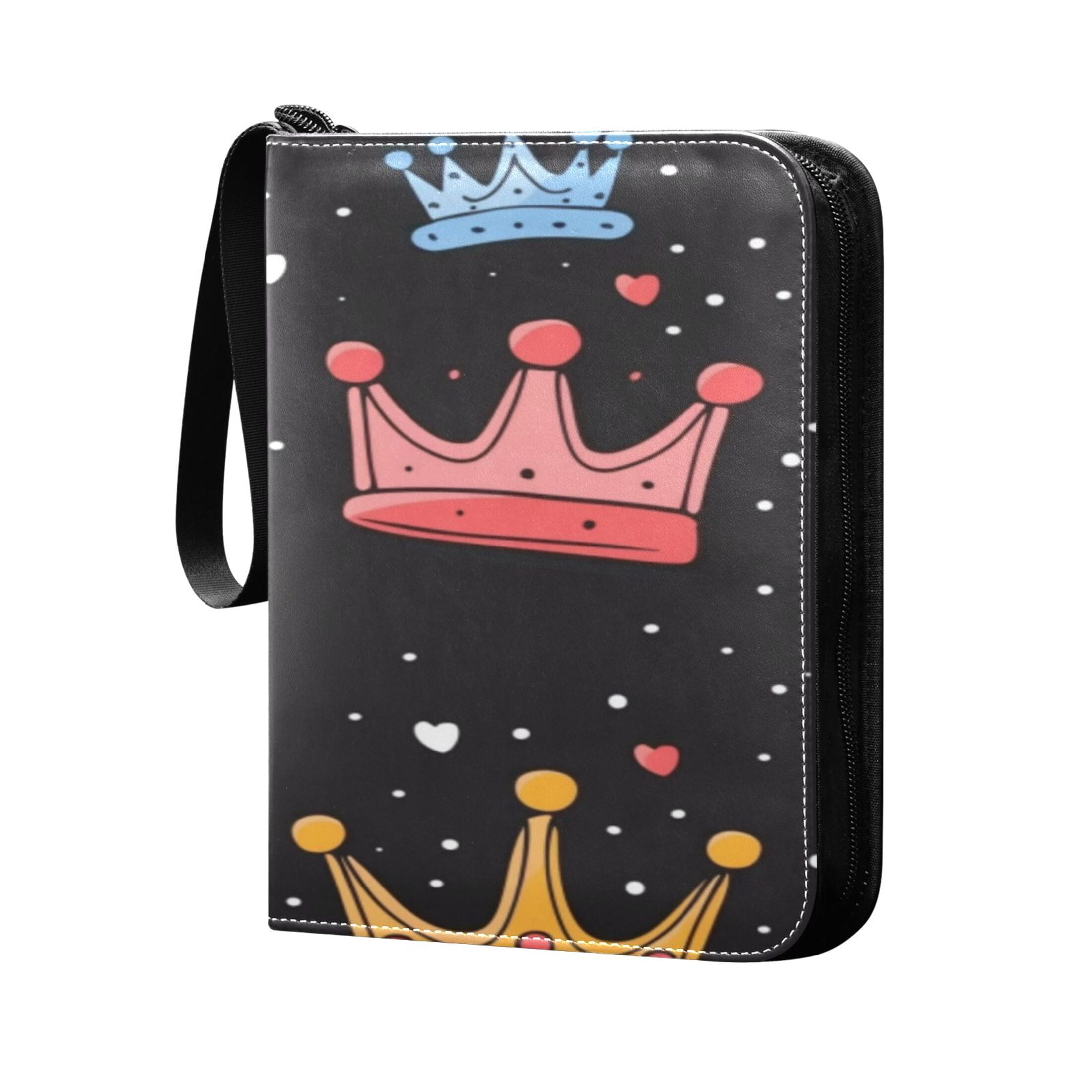 Game Card Storage Bag Collectible Trading Card Albums The 4-Pocket Card Binder With 50-Page Sleeve Can Hold 400 Game Cards Cartoon Crown Cute
