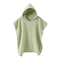 thumbnail image 3 of Hjtefg Hooded Baby Poncho - Absorbent Muslin Bath Towel with Cape Sleeves, Quick-Dry Swim Cover-Up for Toddler Beach & Pool,Color: Green Size: One Size, 3 of 5