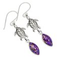 thumbnail image 1 of Copper Purple Turquoise 925 Sterling Silver Earring Jewelry ALLE-3045, 1 of 1