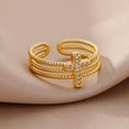 thumbnail image 6 of Dainty Cross Open Ring for Women Men Adjustable Cross Faith Hope Wedding Statement Finger Band Stackable Cubic Zirconia Ring Christian Religious Jewelry Simple Fashion Gift for Best Friends, 6 of 6