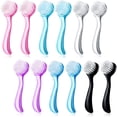 thumbnail image 1 of 12 cepillos de limpieza facial de cerdas suaves, cepillos faciales exfoliantes con asa, cepillo exfoliante para lavado de cara para el cuidado facial, eliminación de maquillaje MFZFUKR WRMH-483, 1 of 7