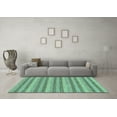 thumbnail image 3 of Ahgly Company Indoor Round Oriental Turquoise Blue Modern Area Rugs, 4' Round, 3 of 4