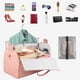 thumbnail image 5 of Bolsa de ropa para llevar, bolsa de lona grande de cuero PU para mujer, bolsas de ropa impermeables para viajes con bolsa para zapatos, 5 of 5