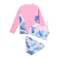 thumbnail image 3 of iiniim 3Pcs Kids Girls Swimsuit UV Sun Protection Rash Guard Set for Beach Sport Swimwear Sunsuit Size 4-16 Pink Blue 12, 3 of 7