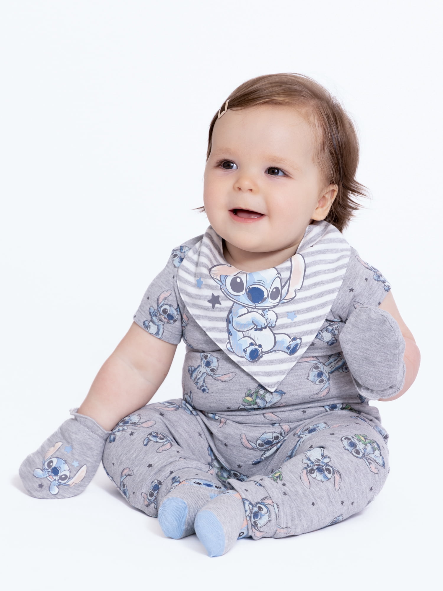 Disney Baby Wishes + Dreams Character Infant Baby Accessories Bib, Socks and Mittens Set, 3-Pack, Sizes Newborn-12 Months