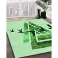 thumbnail image 3 of Ahgly Company Machine Washable Indoor Rectangle Transitional Mint Green Area Rugs, 8' x 10', 3 of 7