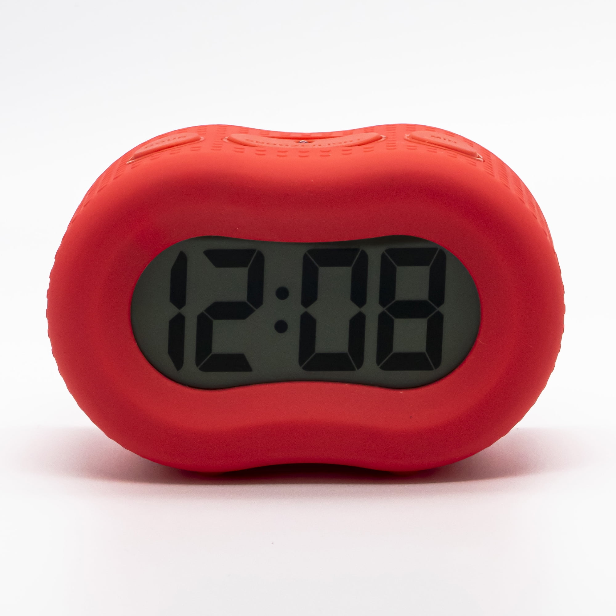 Timelink Rubber Smartlight Fashion Digital LCD Standard Alarm Clock - Red Walmart.com