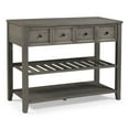 thumbnail image 1 of Walker Edison Transitional 48" Solid Wood 2-Drawer Buffet in Gray, 1 of 5