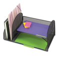 thumbnail image 4 of Onyx Mesh Desk Organizer, Two Vertical/Two Horizontal Sections, Steel Mesh, 17 x 10.75 x 7.75, Black | Bundle of 5 Each, 4 of 4