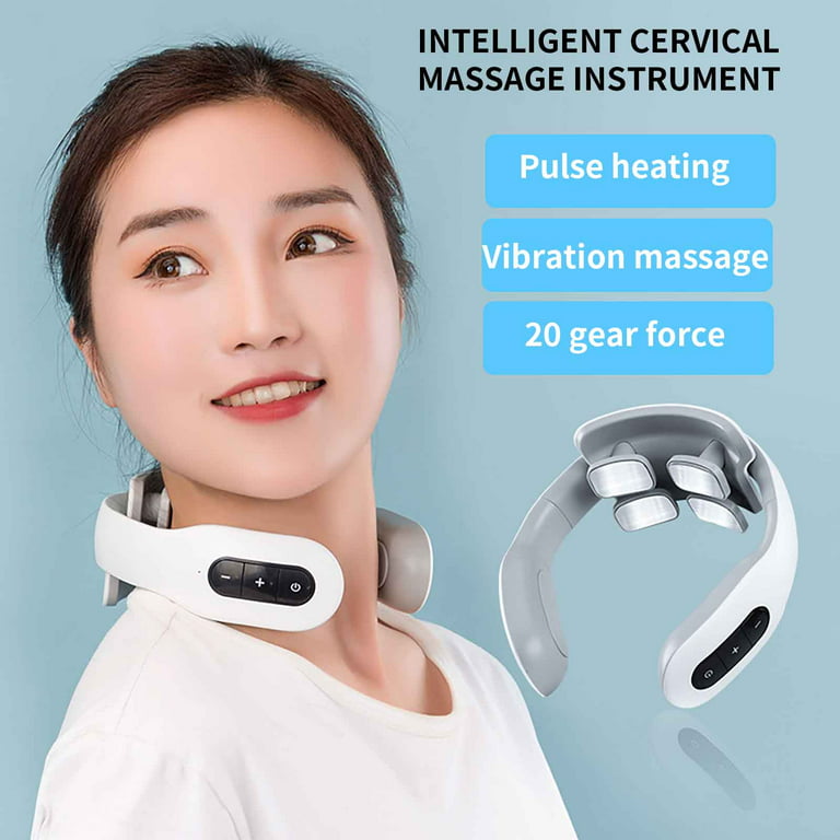 Rechargeable Four-head Electric Cervical Neck Massager Body Muscle Relax  Heated