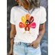 thumbnail image 1 of Camiseta de verano para mujer Suave elegante con Cuello redondoCreative Math Turkey Pattern Printed Women'S Trendy Round Neck Short Sleeve, Simple Casual Sports T-Shirt, Comfortable Summer Top for H, 1 of 6